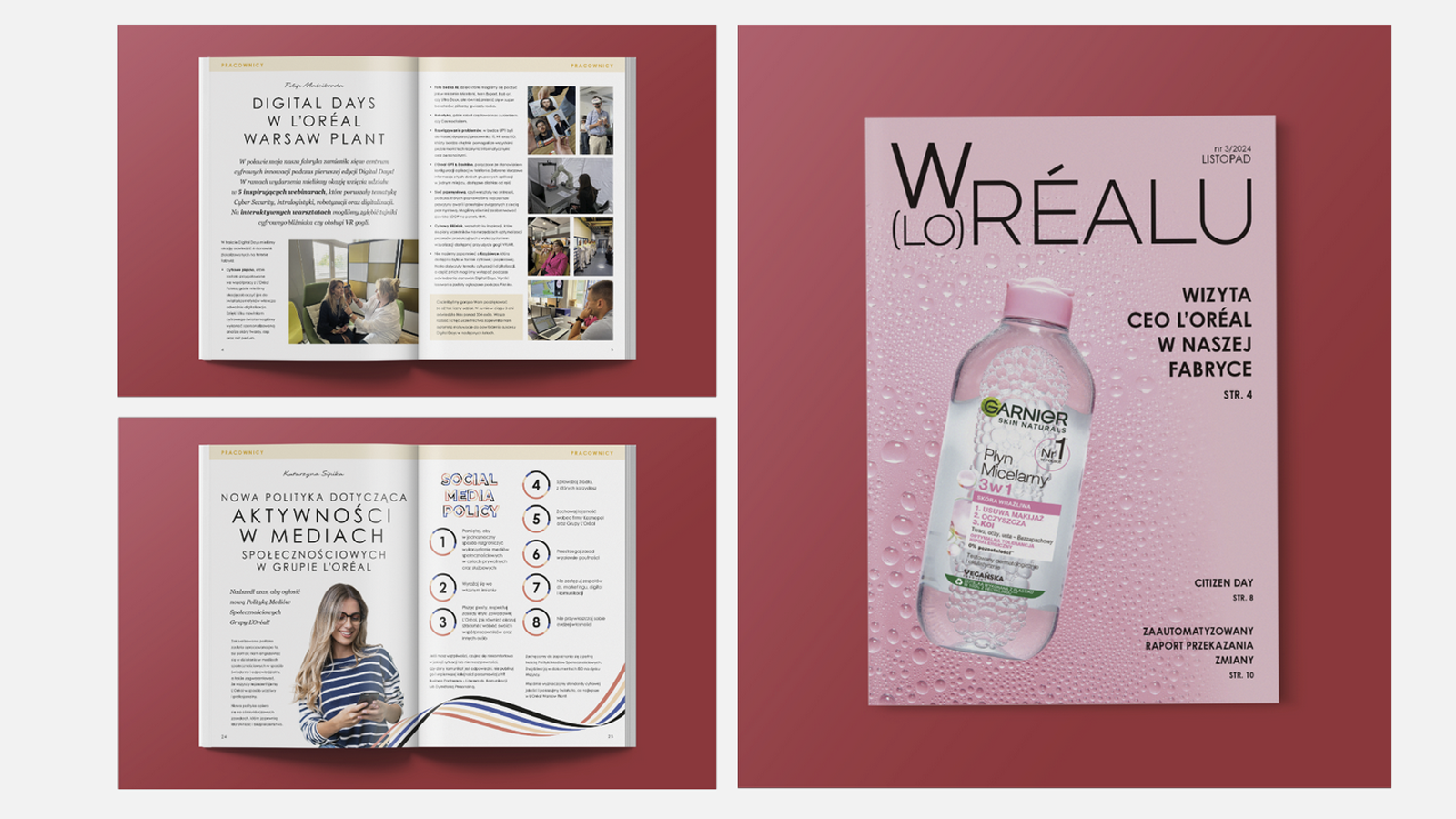 Magazyn wewnętrzny dla pracowników Loreal